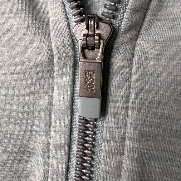 DKNY Sport Hoodie Womens Size Medium Light Teal Full Zip Jacket Stretch Comfort - Picture 6 of 16